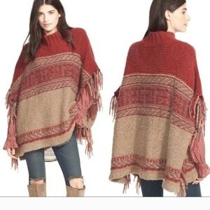 Free People Sweater Poncho Womens XS/S Oversized